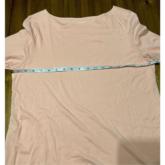 J. Jill Pure Jill Boat-neck Layered Tunic Top Pink Cotton Modal Women's Petite M - Picture 5 of 6